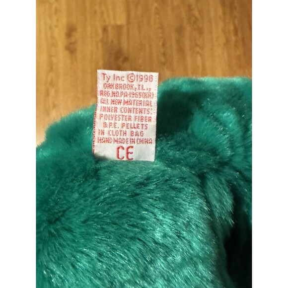 Vintage 1998 14" TY Beanie Baby Buddy ERIN The Green Irish Bear Shamrock St. Pat - Picture 9 of 9
